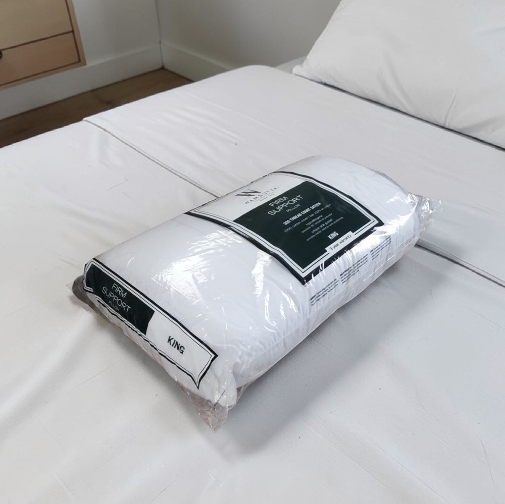 New Authentic Firm Support White King Size Pillow by Wamsutta.